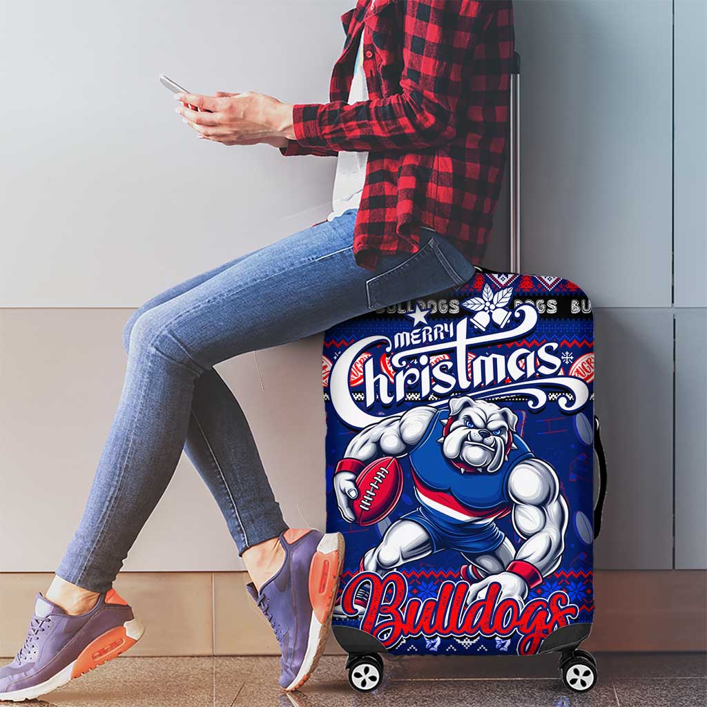Bulldogs Football Xmas Luggage Cover Australia AFL Mascot