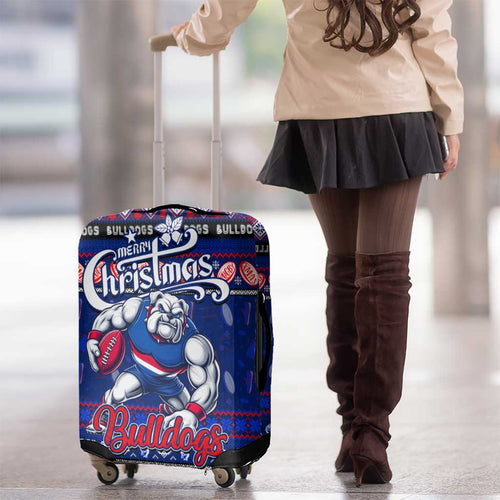 Bulldogs Football Xmas Luggage Cover Australia AFL Mascot