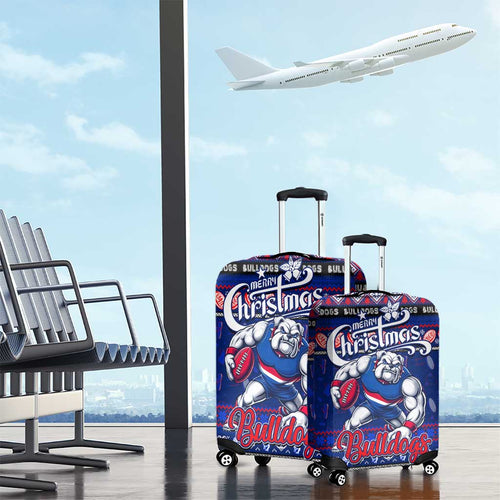Bulldogs Football Xmas Luggage Cover Australia AFL Mascot
