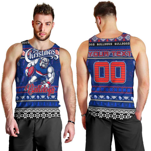 Personalized Bulldogs Rugby Xmas Men Tank Top Australia AFL Mascot
