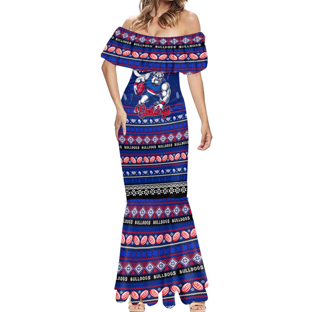 Personalized Bulldogs Rugby Xmas Mermaid Dress Australia AFL Mascot