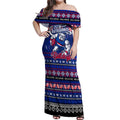 Personalized Bulldogs Rugby Xmas Off Shoulder Maxi Dress Australia AFL Mascot