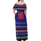 Personalized Bulldogs Rugby Xmas Off Shoulder Maxi Dress Australia AFL Mascot