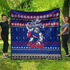Bulldogs Football Xmas Quilt Australia AFL Mascot