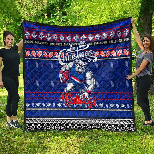 Bulldogs Football Xmas Quilt Australia AFL Mascot