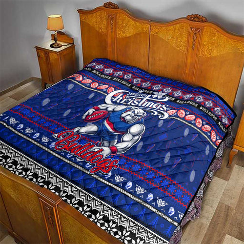 Bulldogs Football Xmas Quilt Australia AFL Mascot