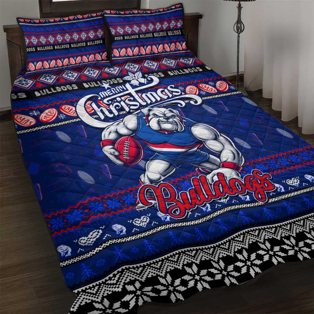 Bulldogs Football Xmas Quilt Bed Set Australia AFL Mascot