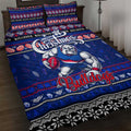 Bulldogs Football Xmas Quilt Bed Set Australia AFL Mascot