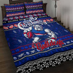 Bulldogs Football Xmas Quilt Bed Set Australia AFL Mascot