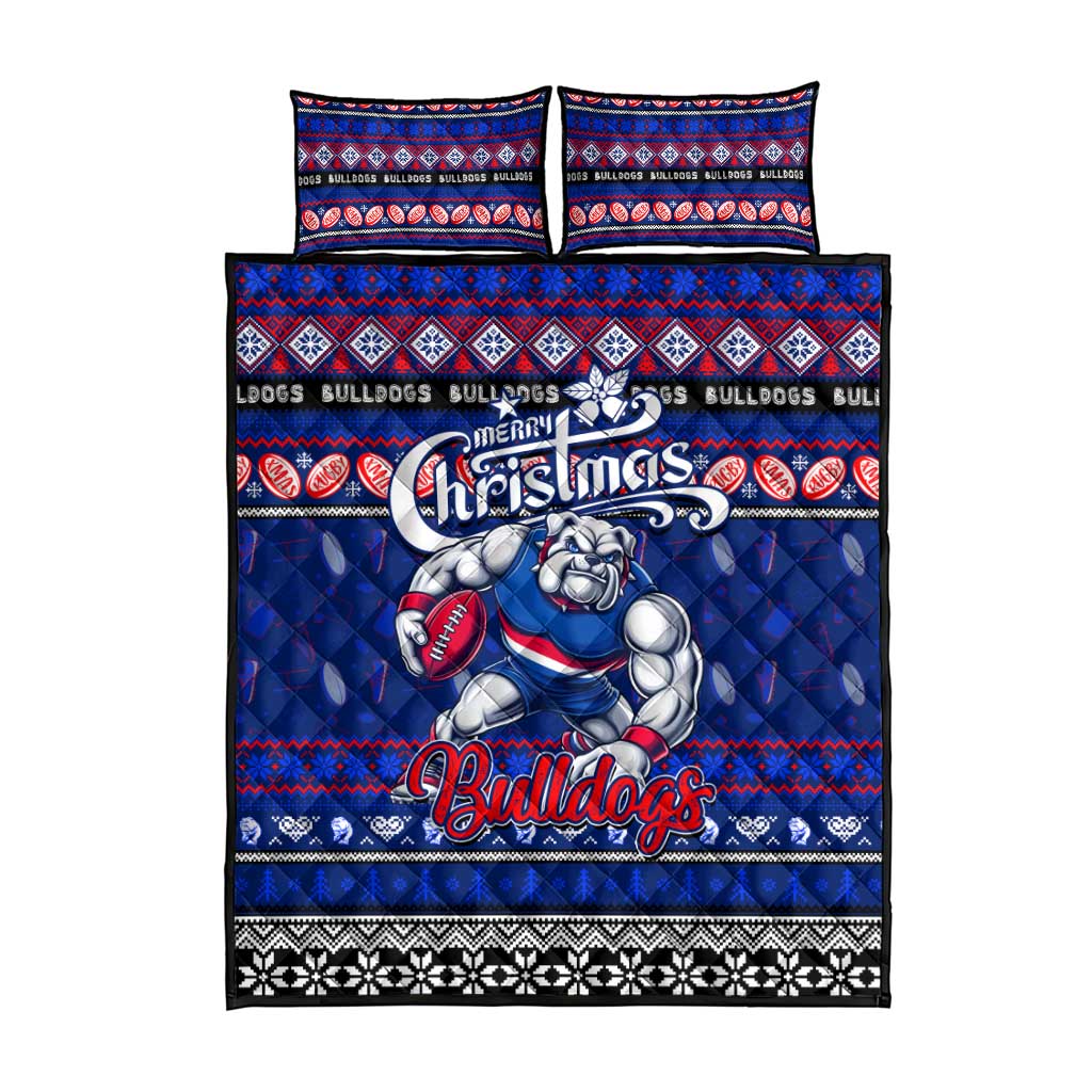 Bulldogs Football Xmas Quilt Bed Set Australia AFL Mascot