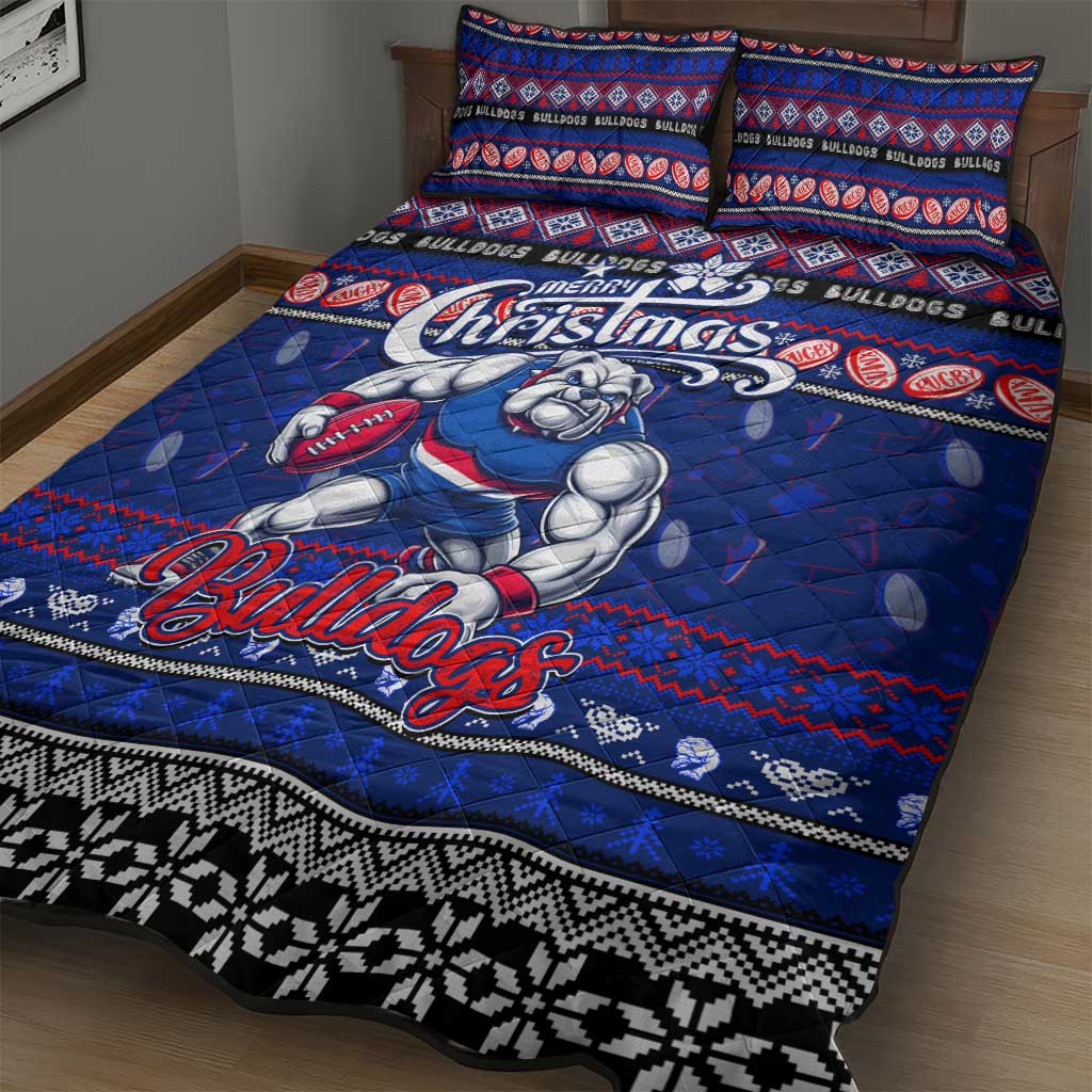 Bulldogs Football Xmas Quilt Bed Set Australia AFL Mascot