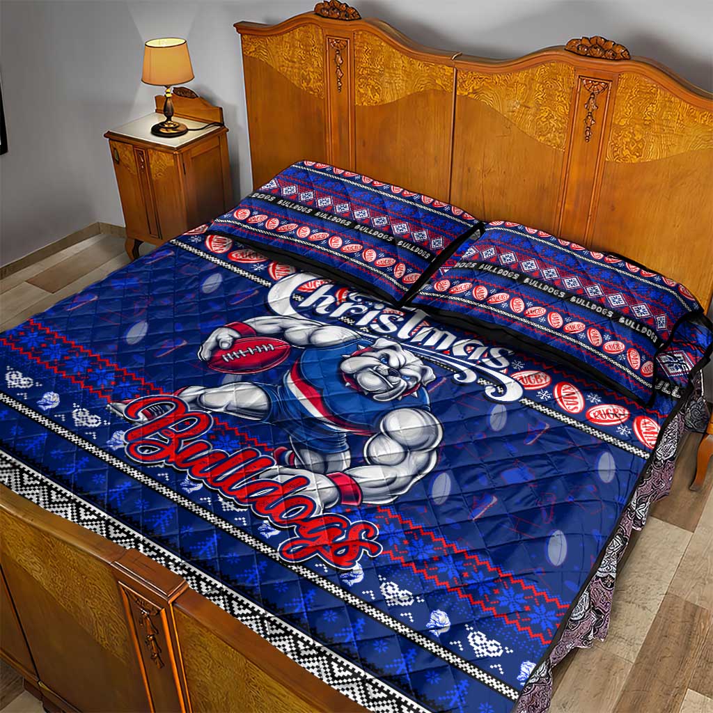 Bulldogs Football Xmas Quilt Bed Set Australia AFL Mascot