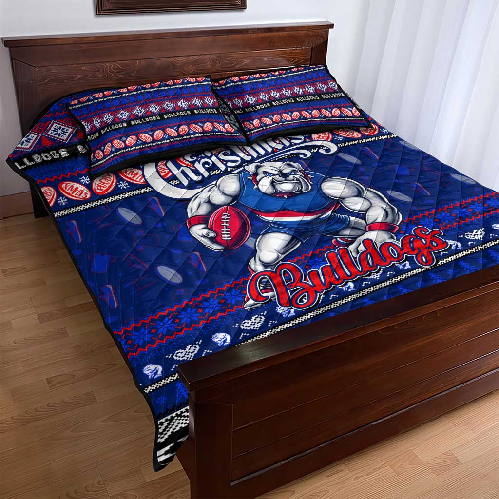 Bulldogs Football Xmas Quilt Bed Set Australia AFL Mascot