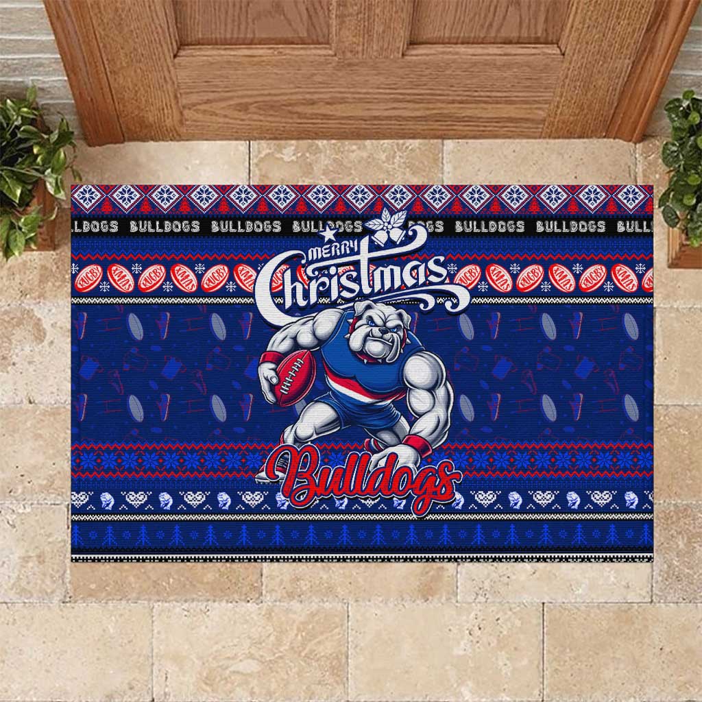 Bulldogs Football Xmas Rubber Doormat Australia AFL Mascot