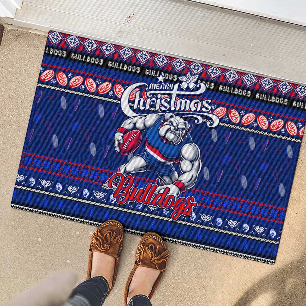 Bulldogs Football Xmas Rubber Doormat Australia AFL Mascot