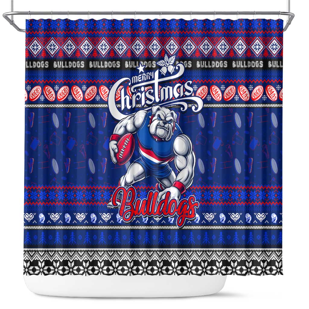 Bulldogs Football Xmas Shower Curtain Australia AFL Mascot