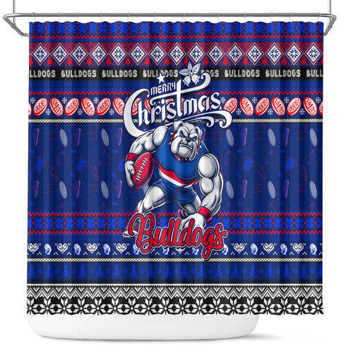 Bulldogs Football Xmas Shower Curtain Australia AFL Mascot