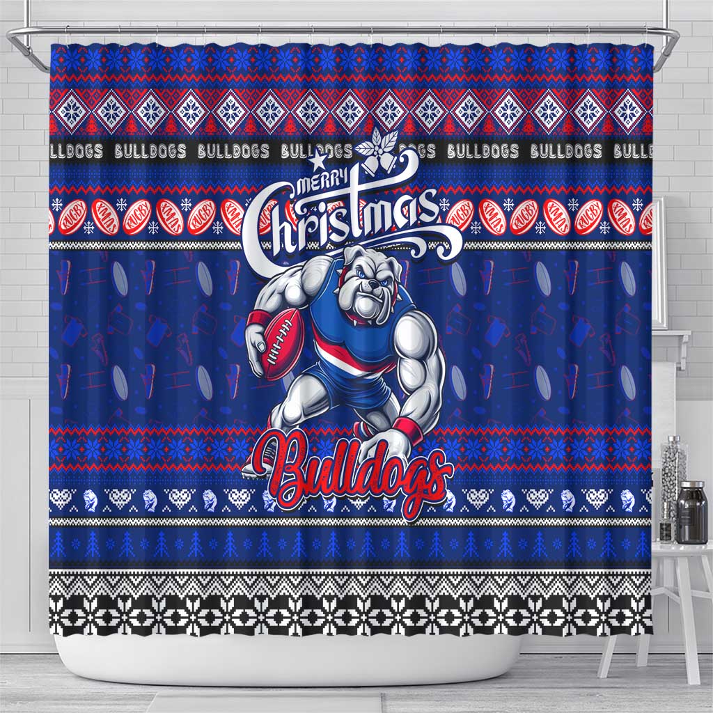 Bulldogs Football Xmas Shower Curtain Australia AFL Mascot