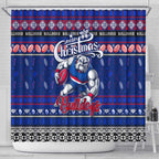 Bulldogs Football Xmas Shower Curtain Australia AFL Mascot