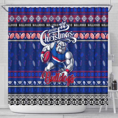 Bulldogs Football Xmas Shower Curtain Australia AFL Mascot