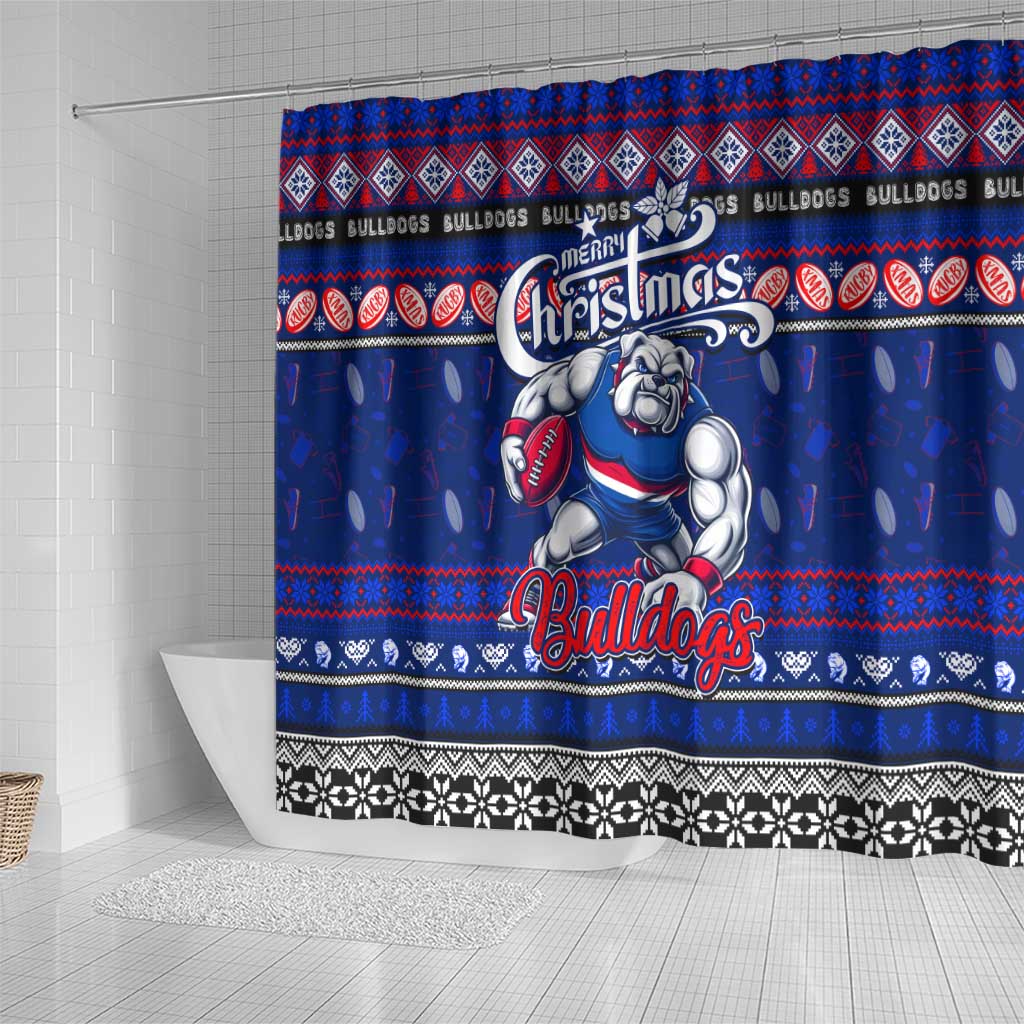 Bulldogs Football Xmas Shower Curtain Australia AFL Mascot