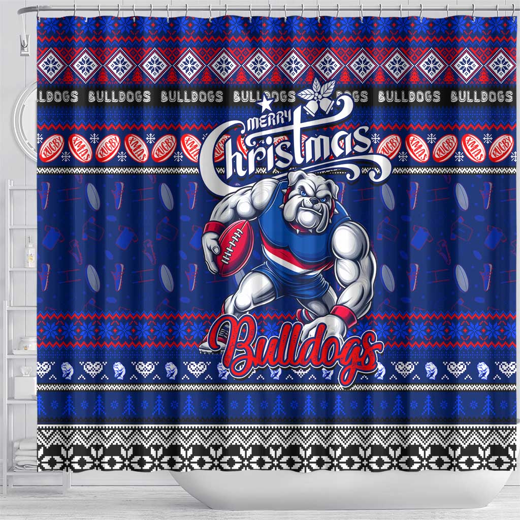 Bulldogs Football Xmas Shower Curtain Australia AFL Mascot