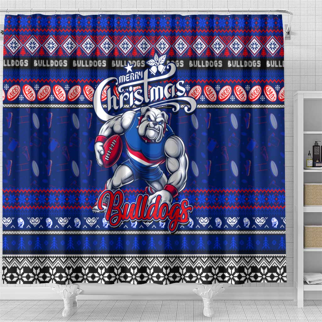 Bulldogs Football Xmas Shower Curtain Australia AFL Mascot