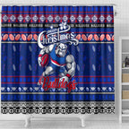 Bulldogs Football Xmas Shower Curtain Australia AFL Mascot