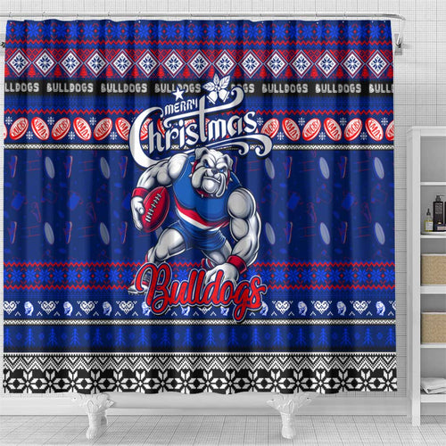 Bulldogs Football Xmas Shower Curtain Australia AFL Mascot