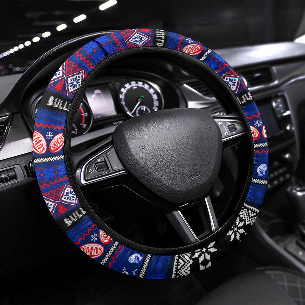 Bulldogs Football Xmas Steering Wheel Cover Australia AFL Mascot