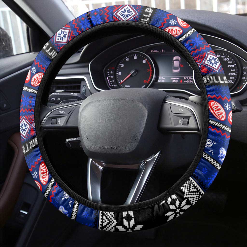 Bulldogs Football Xmas Steering Wheel Cover Australia AFL Mascot