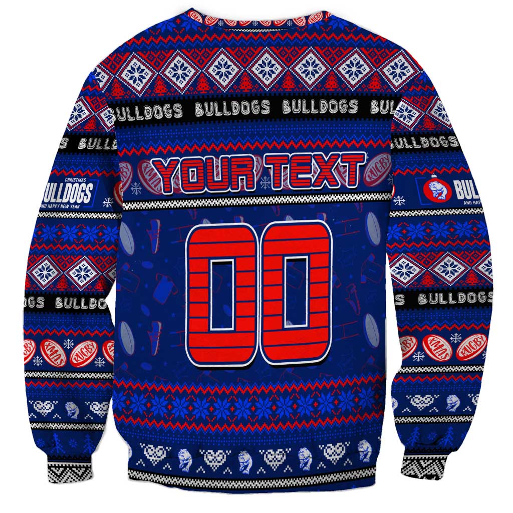 Personalized Bulldogs Rugby Xmas Sweatshirt Australia AFL Mascot