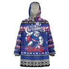 Personalized Bulldogs Rugby Xmas Wearable Blanket Hoodie Australia AFL Mascot