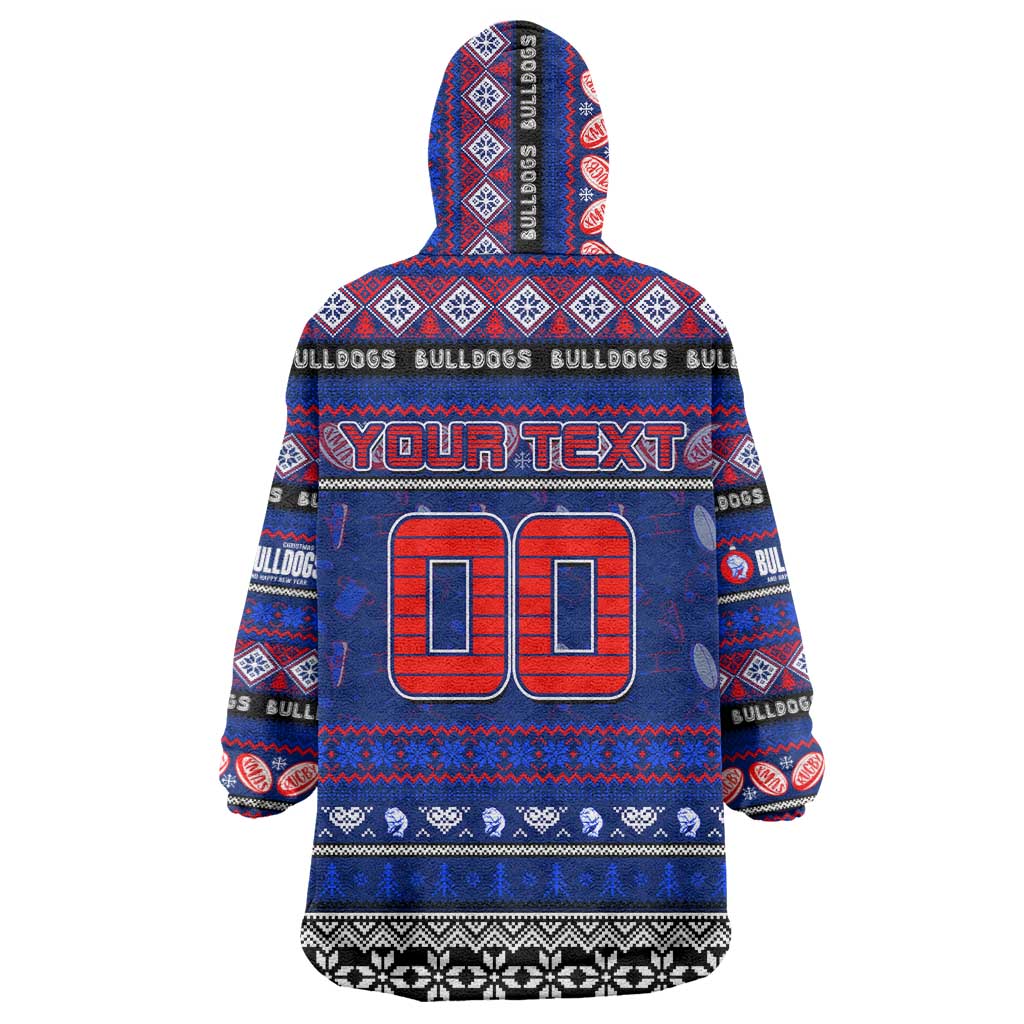 Personalized Bulldogs Rugby Xmas Wearable Blanket Hoodie Australia AFL Mascot