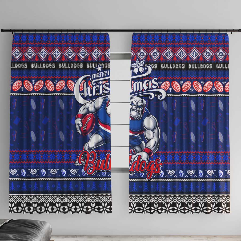 Bulldogs Football Xmas Window Curtain Australia AFL Mascot