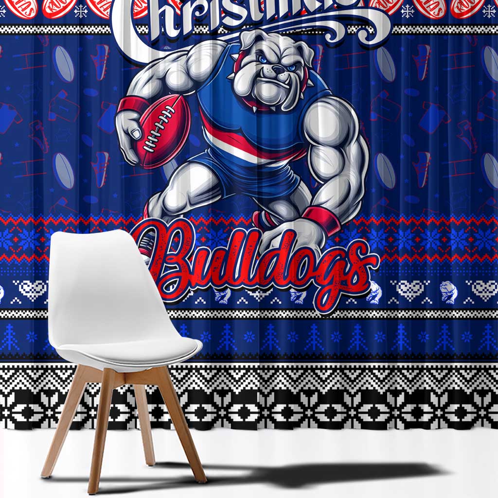 Bulldogs Football Xmas Window Curtain Australia AFL Mascot