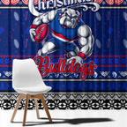 Bulldogs Football Xmas Window Curtain Australia AFL Mascot