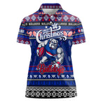 Personalized Bulldogs Rugby Xmas Women Polo Shirt Australia AFL Mascot