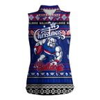 Personalized Bulldogs Rugby Xmas Women Sleeveless Polo Shirt Australia AFL Mascot