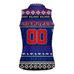 Personalized Bulldogs Rugby Xmas Women Sleeveless Polo Shirt Australia AFL Mascot