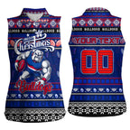 Personalized Bulldogs Rugby Xmas Women Sleeveless Polo Shirt Australia AFL Mascot