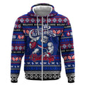 Personalized Bulldogs Rugby Xmas Zip Hoodie Australia AFL Mascot