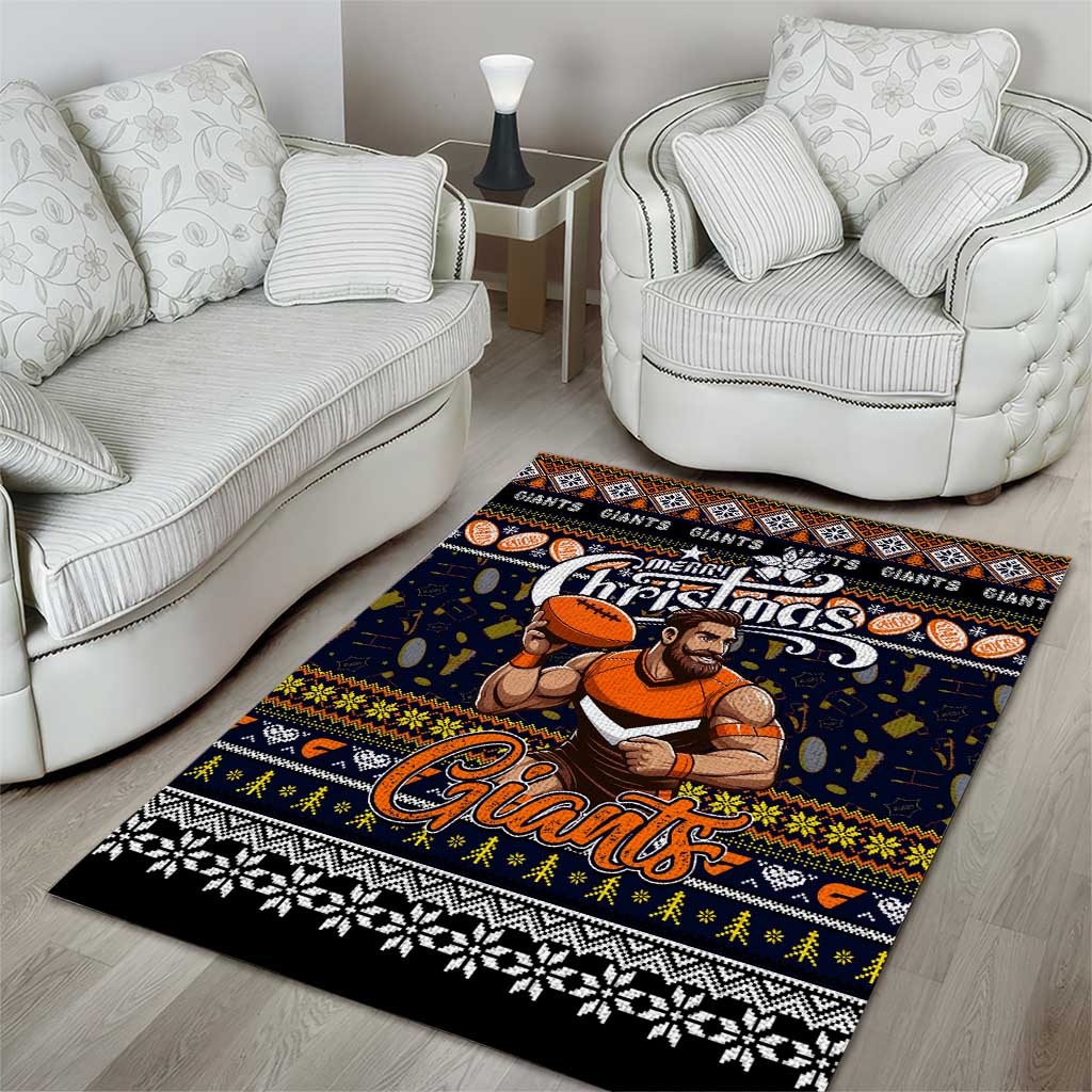 Giants Football Xmas Area Rug Australia AFL Mascot