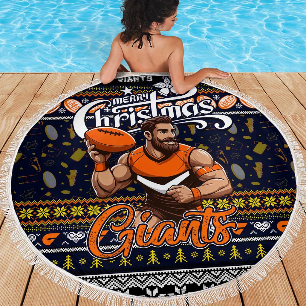 Giants Football Xmas Beach Blanket Australia AFL Mascot