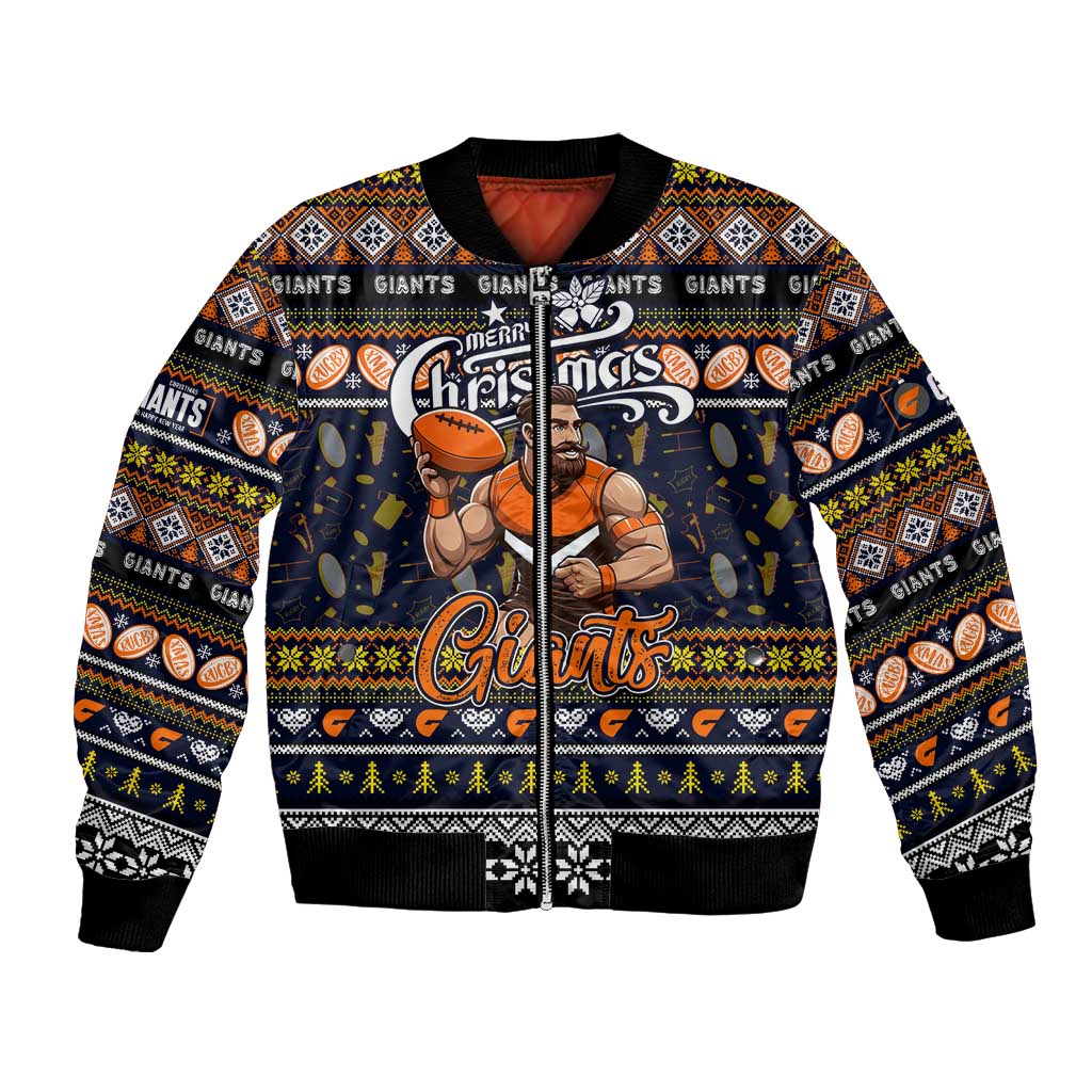 Personalized Giants Rugby Xmas Bomber Jacket Australia AFL Mascot