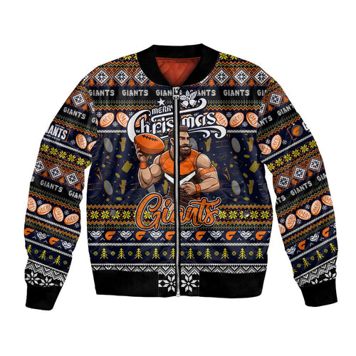 Personalized Giants Rugby Xmas Bomber Jacket Australia AFL Mascot