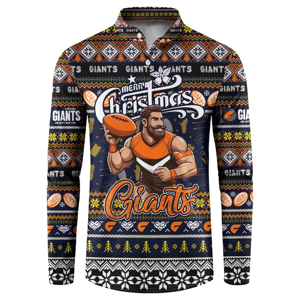 Personalized Giants Rugby Xmas Button Sweatshirt Australia AFL Mascot