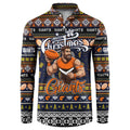 Personalized Giants Rugby Xmas Button Sweatshirt Australia AFL Mascot