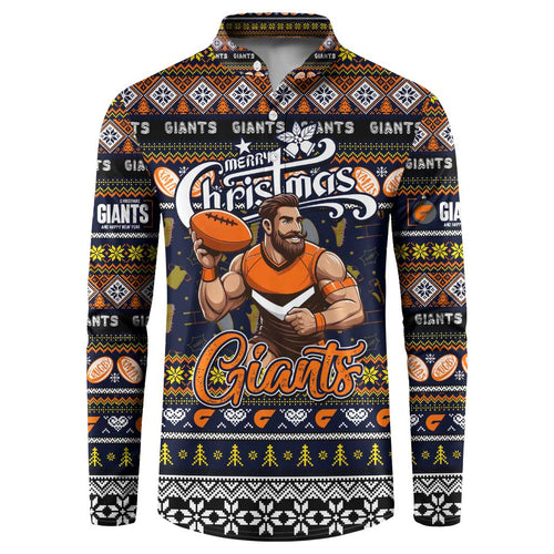 Personalized Giants Rugby Xmas Button Sweatshirt Australia AFL Mascot