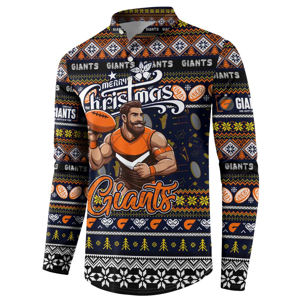 Personalized Giants Rugby Xmas Button Sweatshirt Australia AFL Mascot